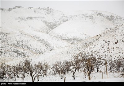 بارش برف پاییزی در ارتفاعات قزوین