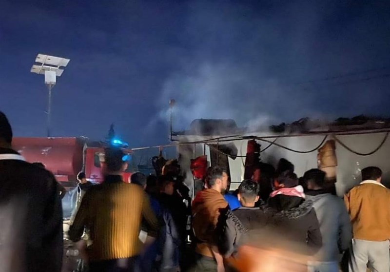 آتش سوزی در کمپ آوارگان در اربیل