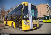 رونمایی از خودروهای جدید ناوگان اتوبوسرانی در کرمانشاه