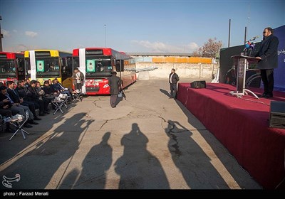 رونمایی از خودروهای جدید ناوگان اتوبوسرانی در کرمانشاه