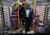 رونمایی از خودروهای جدید ناوگان اتوبوسرانی در کرمانشاه