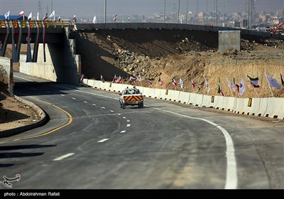 مراسم افتتاح تقاطع غیر همسطح شهید زارعی در اتوبان همدان کرمانشاه