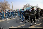 مراسم استقبال از 6 شهید گمنام در پایگاه  شکاری شهید نوژه همدان