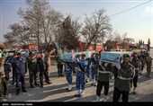 مراسم استقبال از 6 شهید گمنام در پایگاه  شکاری شهید نوژه همدان