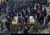 مراسم استقبال از 6 شهید گمنام در پایگاه  شکاری شهید نوژه همدان