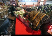 مراسم استقبال از 6 شهید گمنام در پایگاه  شکاری شهید نوژه همدان