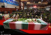 مراسم استقبال از 6 شهید گمنام در پایگاه  شکاری شهید نوژه همدان