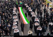 تشییع پیکر14 شهید گمنام دفاع مقدس در ساری 
