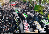 تشییع پیکر14 شهید گمنام دفاع مقدس در ساری 