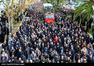 تشییع پیکر14 شهید گمنام دفاع مقدس در ساری 