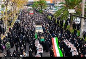 تشییع پیکر14 شهید گمنام دفاع مقدس در ساری 