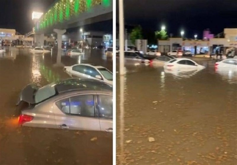شهرهای ریاض و جده عربستان غرق آب شد