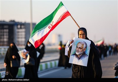 راهپیمایی مردم قم در سالگرد شهادت شهید سلیمانی