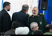 سرلشکر حسین سلامی فرمانده کل سپاه در اجلاسیه نهایی سومین سالگرد شهادت شهید سپهبد قاسم سلیمانی - کرمان
