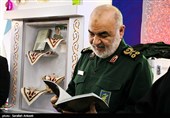 سرلشکر حسین سلامی فرمانده کل سپاه در اجلاسیه نهایی سومین سالگرد شهادت شهید سپهبد قاسم سلیمانی - کرمان