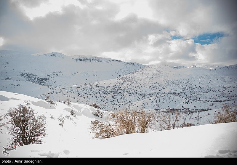 طبیعت برفی جاده چله گاه - فارس