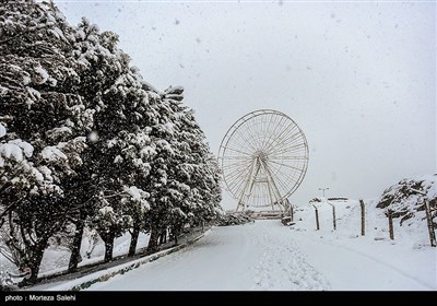 بارش برف در مبارکه اصفهان