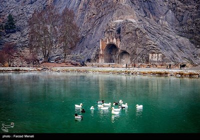 بارش برف در طاقبستان - کرمانشاه 