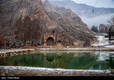 بارش برف در طاقبستان - کرمانشاه 