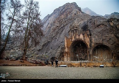 بارش برف در طاقبستان - کرمانشاه 