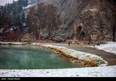 بارش برف در طاقبستان - کرمانشاه 