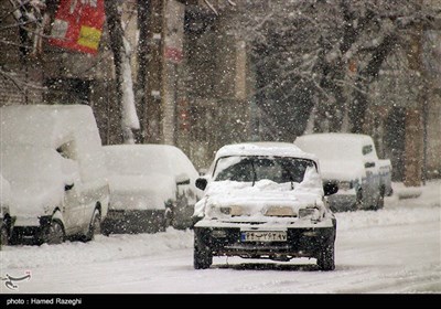 بارش برف در ابهر - زنجان 