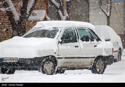 بارش برف در ابهر - زنجان 