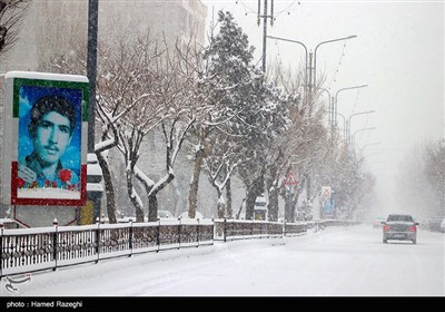 بارش برف در ابهر - زنجان 