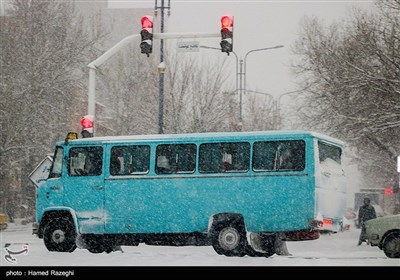 بارش برف در ابهر - زنجان 