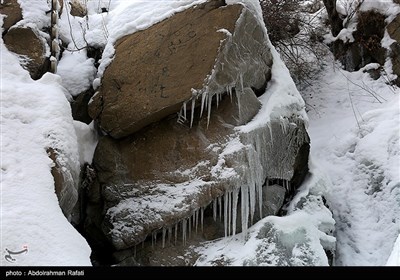 یخ زدن آبشار گنج نامه - همدان