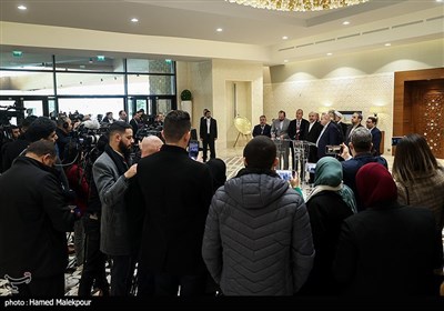 حضور محمدباقر قالیباف رئیس مجلس شورای اسلامی در جمع رسانه‌ها در الجزایر
