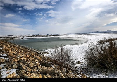 طبیعت زمستانی تالاب آبشینه همدان