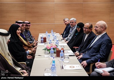 دیدار نایب رئیس مجلس قطر با محمدباقر قالیباف رئیس مجلس شورای اسلامی