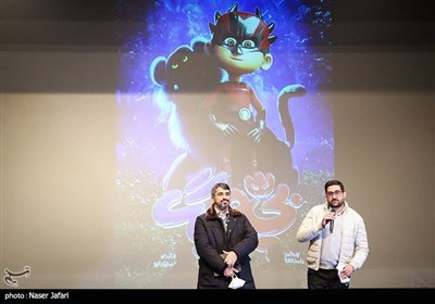 بهنود نکویی کارگردان و حامد جعفری تهیه کننده در اکران ویژه انیمیشن بچه زرنگ برای کودکان کار