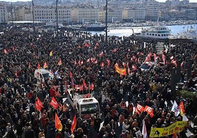  تظاهرات مردمی مجدد در فرانسه در اعتراض به طرح بازنشستگی دولت ماکرون 