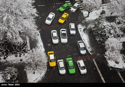  وضیعت ترافیکی معابر تهران یک روز بعد از بارش برف سنگین 