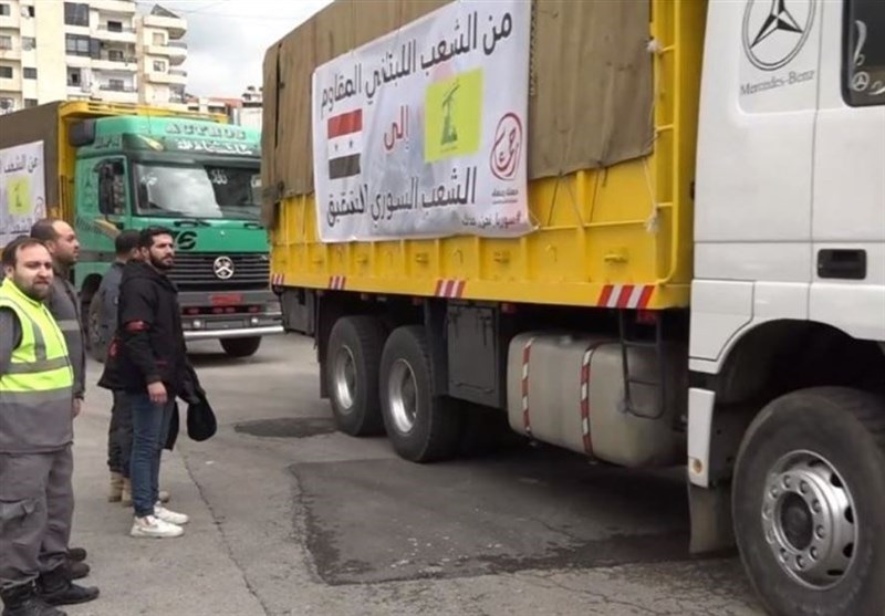 کاروان کمک‌های حزب الله به زلزله‌زدگان در لاذقیه رسید