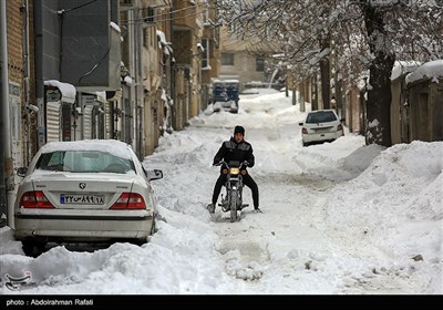 بارش برف در همدان