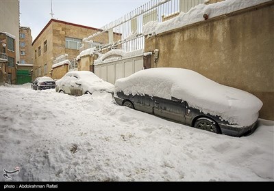 بارش برف در همدان