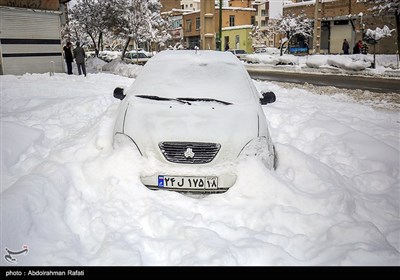 بارش برف در همدان