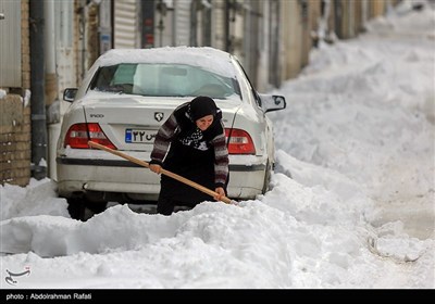 بارش برف در همدان