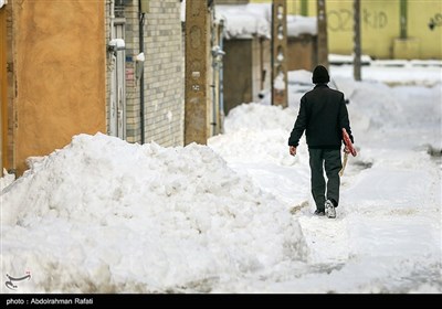 بارش برف در همدان