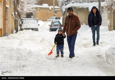 بارش برف در همدان