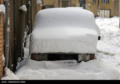 بارش برف در همدان