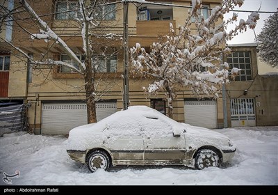 بارش برف در همدان