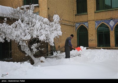 بارش برف در همدان