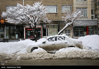 بارش برف در همدان