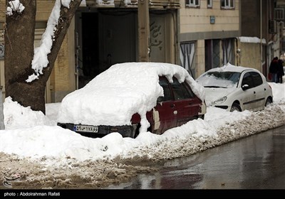 بارش برف در همدان