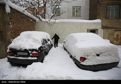 بارش برف در همدان