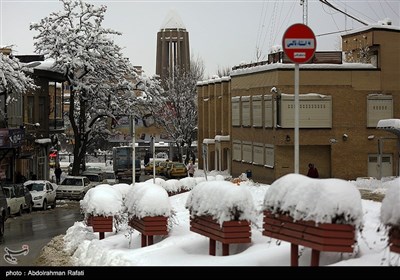 بارش برف در همدان